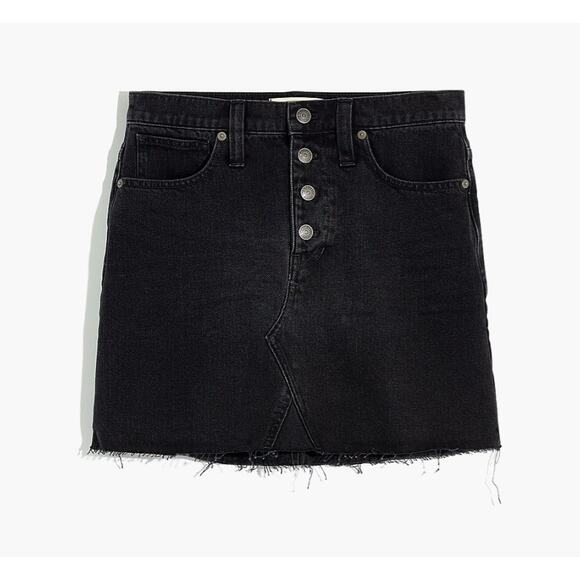 Madewell Dresses & Skirts - Madewell Rigid Denim A-Line Mini Skirt in Lunar Wash: Button-Front Edition 28
